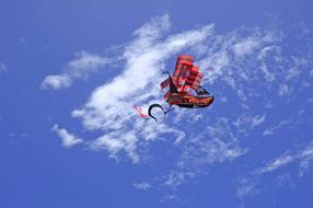 pirate ship, colorful Kite on Wind at Sky