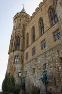 Hohenzollern castle wall with tower, germany, Baden-Württemberg
