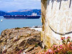 View of the ship from the hill