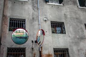 mirrors windows building view