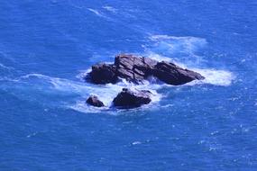 hidden rocks in the water