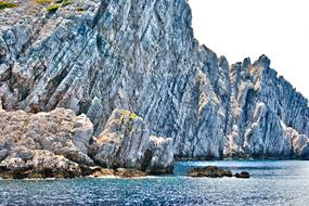 stone cliffs with the sea