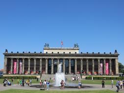 people resting near fountain at altes museum, Germany, Berlin