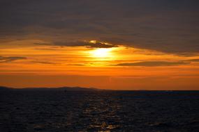 Sunset over adriatic sea, Croatia