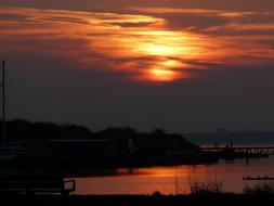 Sunrise over bay, usa, new york, portchester
