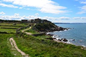 old village at sea, France, Cotentin, Fermanville