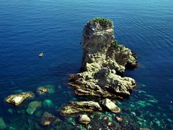 rock reef in the ocean