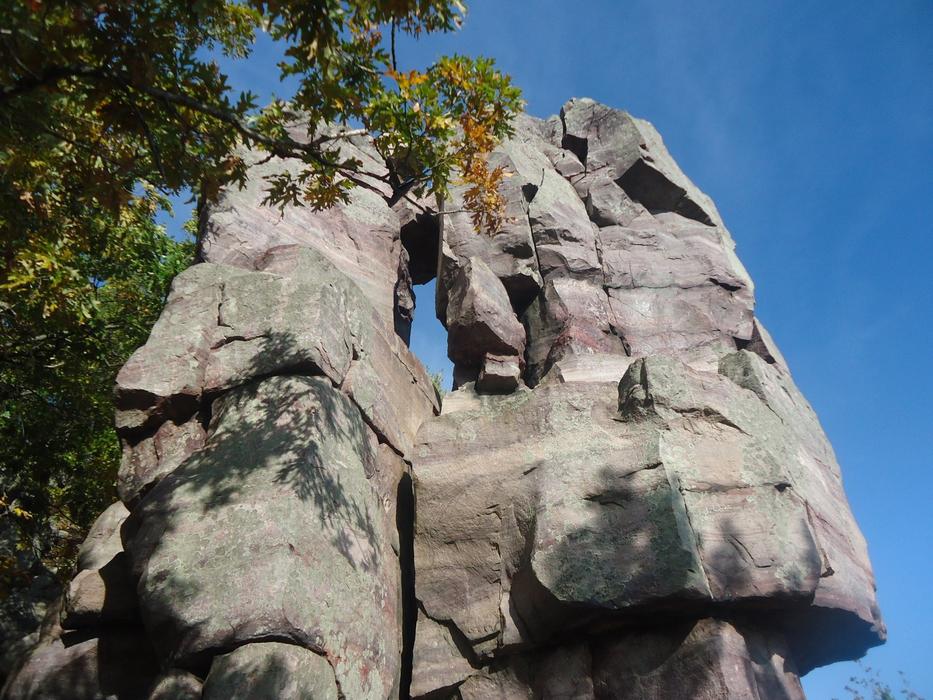 rocky cliff against the sky