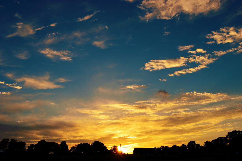 beautiful sunset in the sky