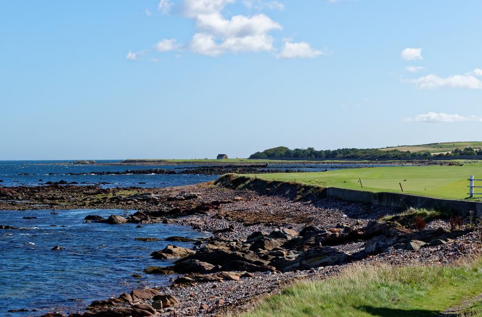 Stone beach by the river