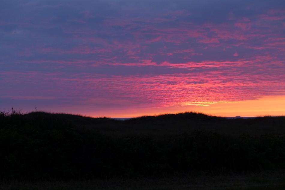 Sunset colored over the mountains