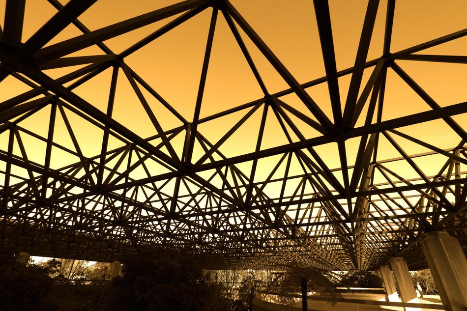Iron structure at sunset