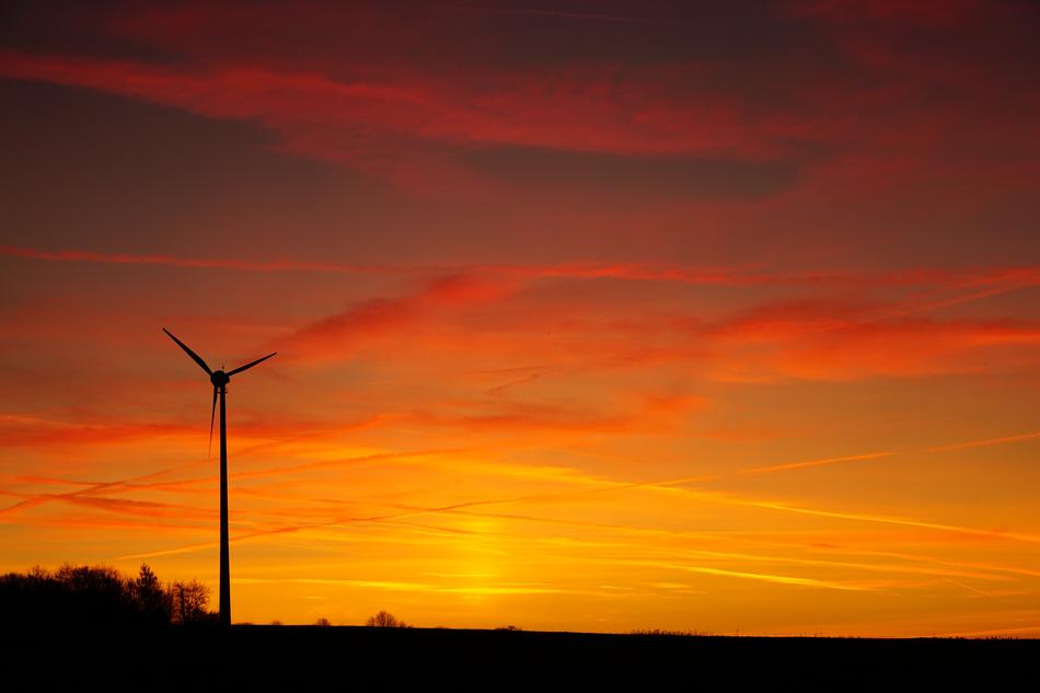 windmill at sunset