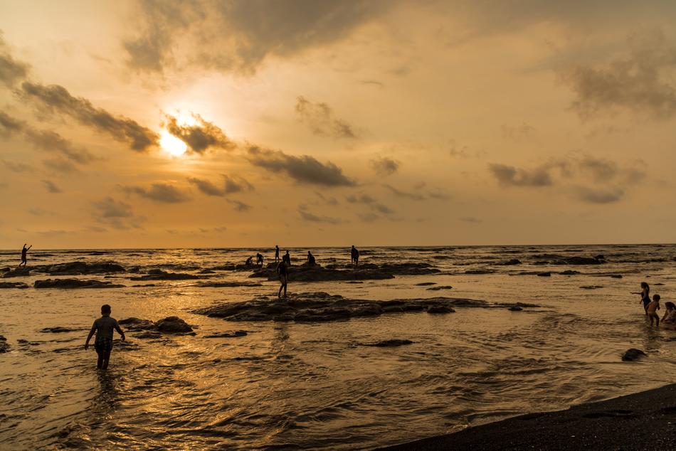 People resting in the sea