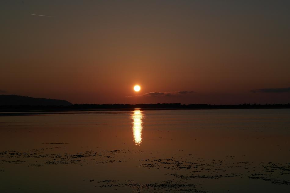 A beautiful sunset in the sky