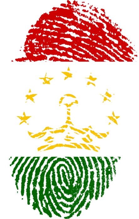 The flag oftajikistan in a fingerprint