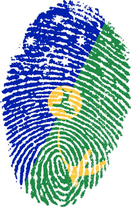 Red fingerprint on white background