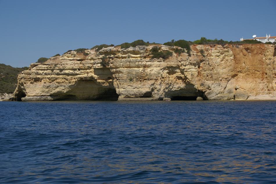 Landscape of a rock by the ocean