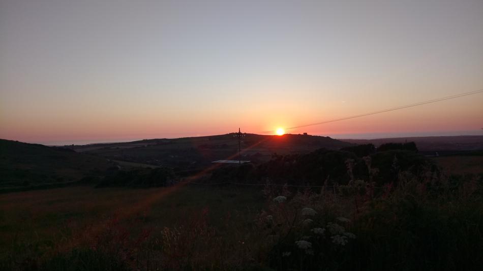 sun against the rock