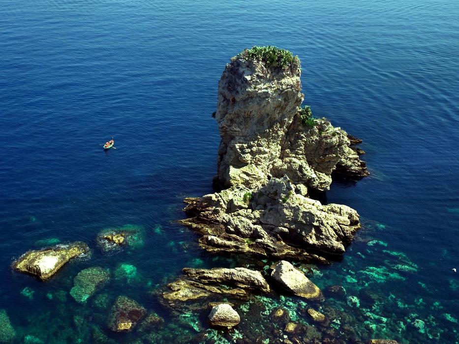 rock reef in the ocean