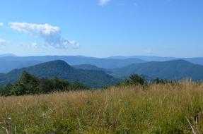 green Mountains beneath blue sky, poland, Bieszczady