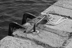 rope by the iron ladder