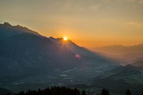 sun mountain nature