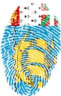 Saint Pierre and Miquelon flag drawing as fingerprint