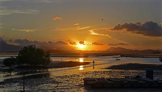 one night sun over the ocean