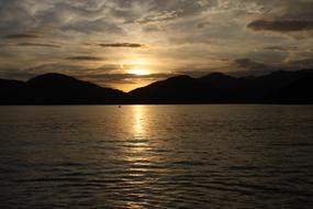 mountain silhouettes at sunset