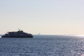 yacht the sea the sky is beautiful
