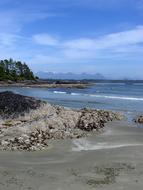 Volcanic rocks on the ocean