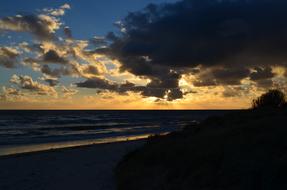 Cozy beach in the evening