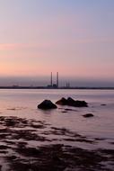 rocks sea sunset