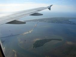 airplane wing in the window