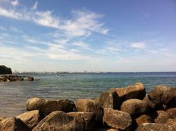 big stones by the sea