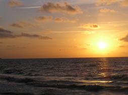 sun illuminating the sea