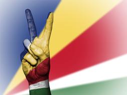 hand background colored flag
