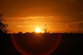 bright sunlight from sunset