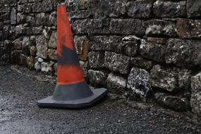 colored cone near the wall