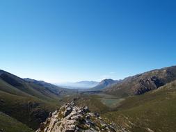 beautiful mountains in the blue sky