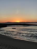 sunset on the background of the sea