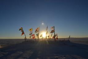 Flags Sticks Sky