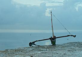 an old forgotten boat by the sea
