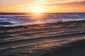view of the sunset by the sea