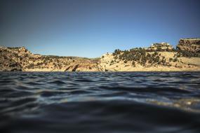 view of the water with the mountains
