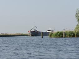 a big ship in the distance