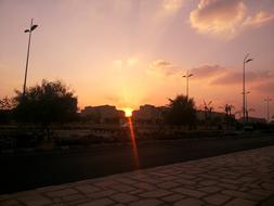 A road lit by the sun