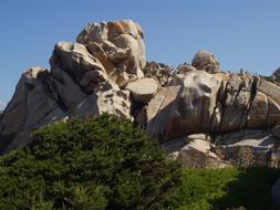 granite rocks on capo testa beach in sardinia