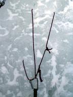 climbing ropes with knots at ice